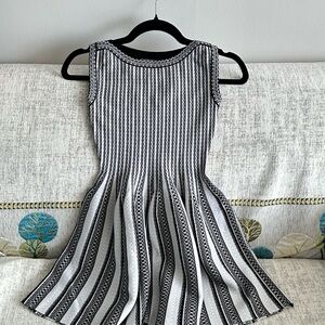 Black and White Striped Sleeveless Dress